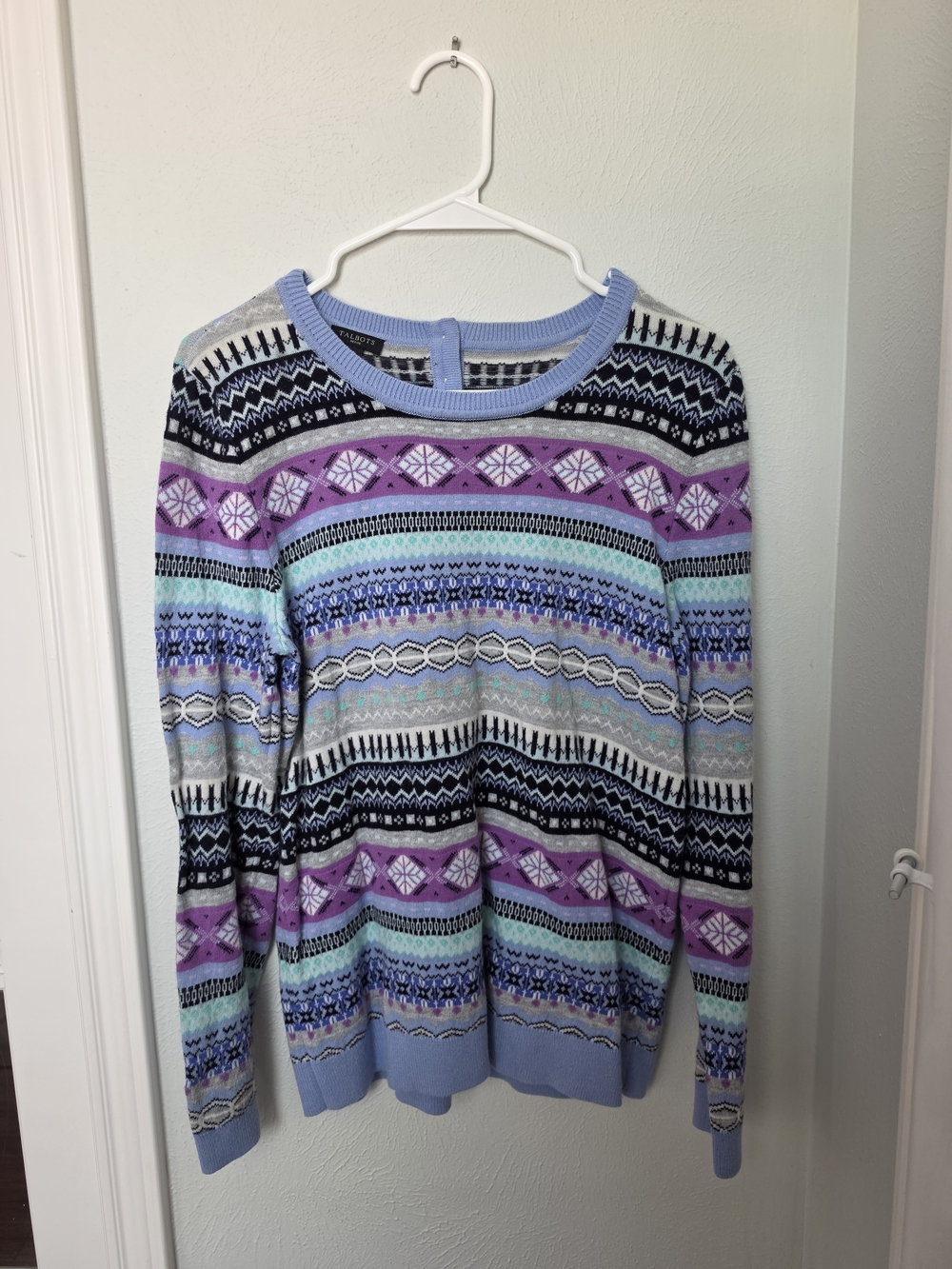 Talbots Petite Fair Isle Lamb's Wool Sweater